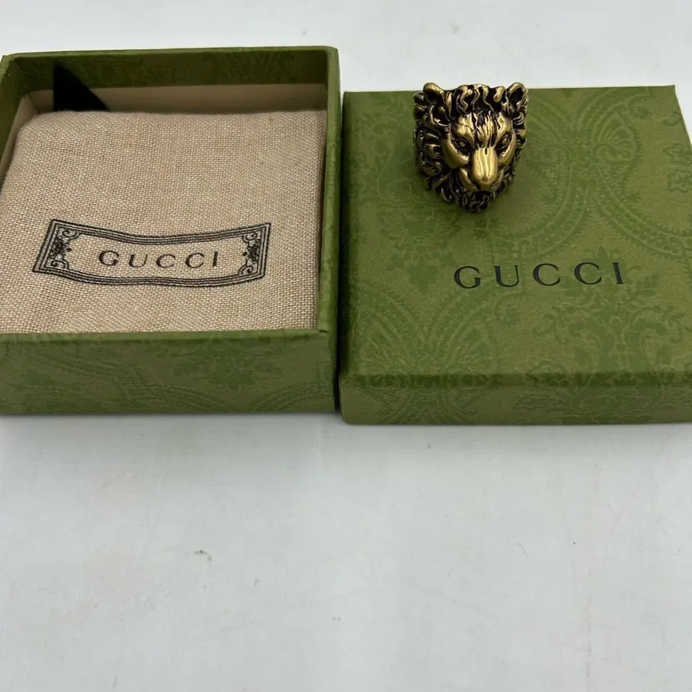 Unisex Gucci  iconic Lionhead ring size 10 made in Italy - Picture 2 of 8